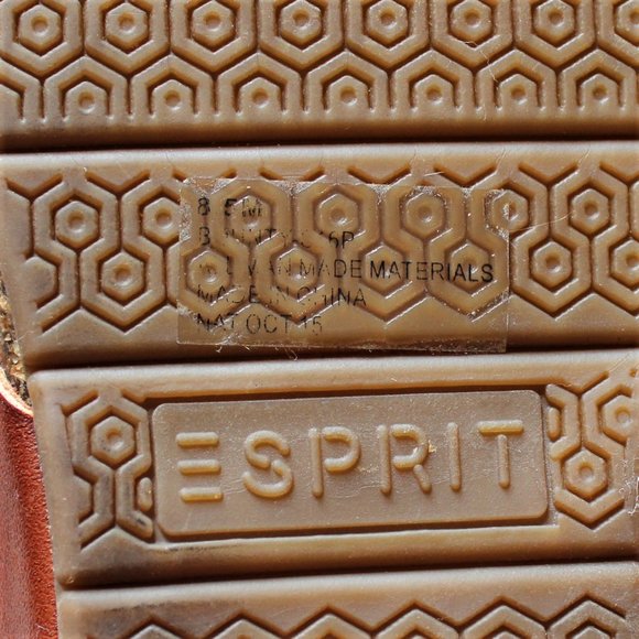 Esprit Cognac Brown Criss Cross Slides - Picture 5 of 6